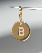 EMINENCE 9ct gold pet pendant with diamond flush set "B" initial